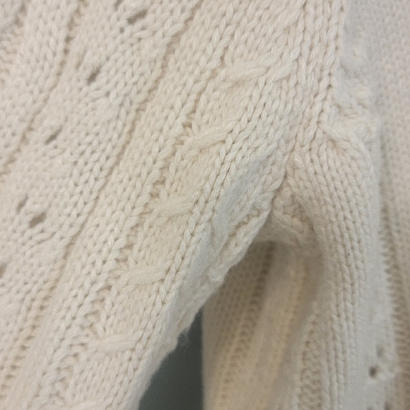 Qmack Cropped Cottage‎ Prairie Womens Sweater Cream Size Large - Picture 4 of 11